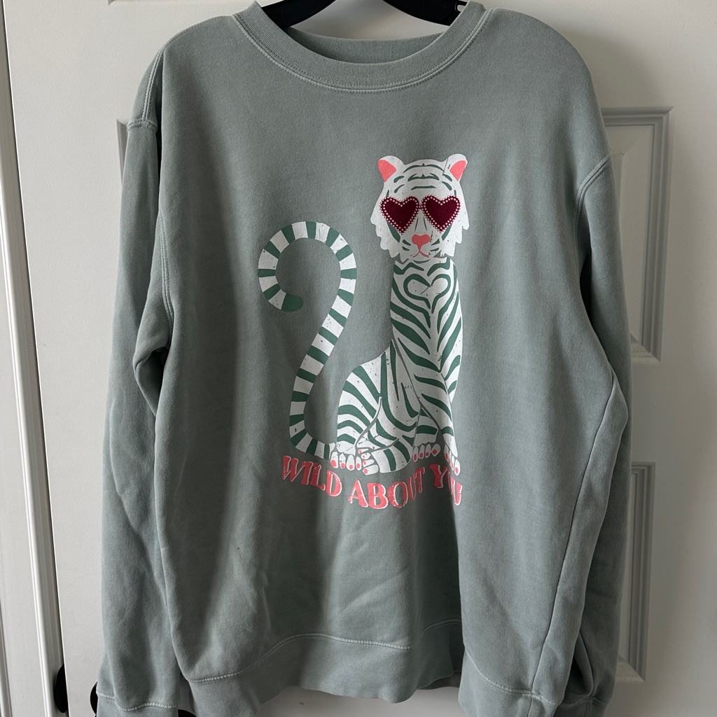 Living Fully Co By Mallory Ervin Green Graphic Tiger Sweatshirt - M